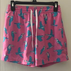 Chubbies lined Pink Toucan Swim Shorts